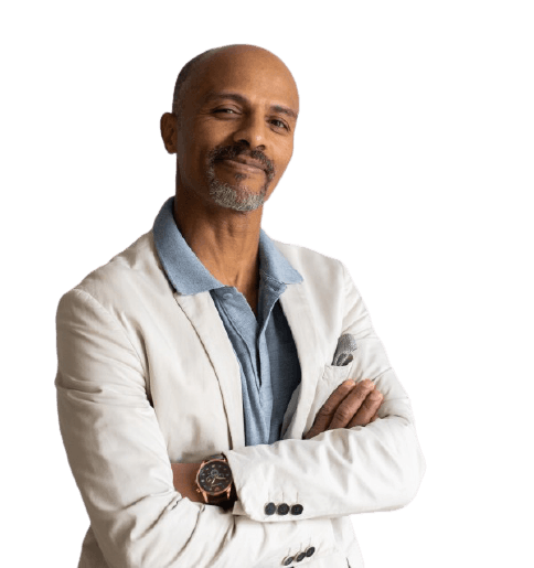 Dr. Jenkins, smiling with arms folded